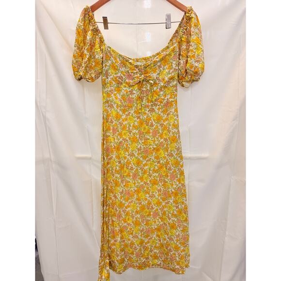 Faithful The Brand Agathe Garden Floral Midi Dress US 6 Romantic Fall Floral - Picture 2 of 5